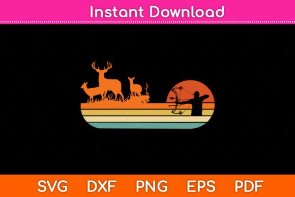 Bow Deer Hunting Vintage Archery Svg Png