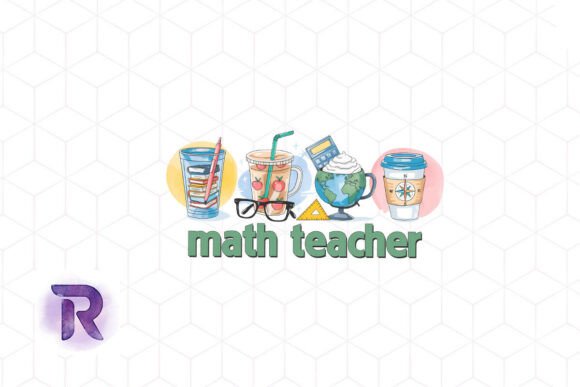 Math Teacher Coffee Cups PNG for Crafts and Graphics