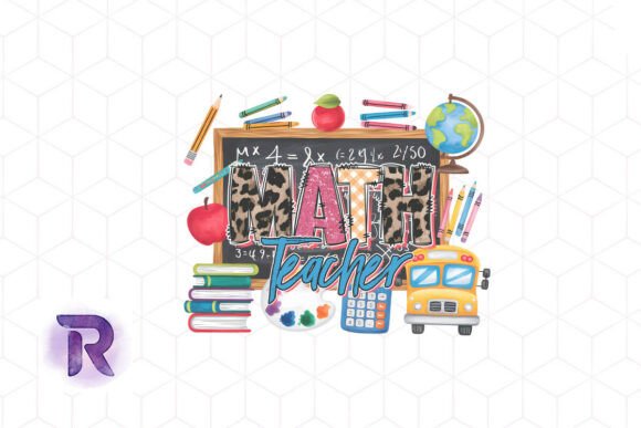 Math Teacher Leopard Sublimation PNG