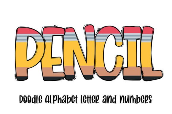 Pencil Doodle Alphabet School PNG for Crafts and Graphics