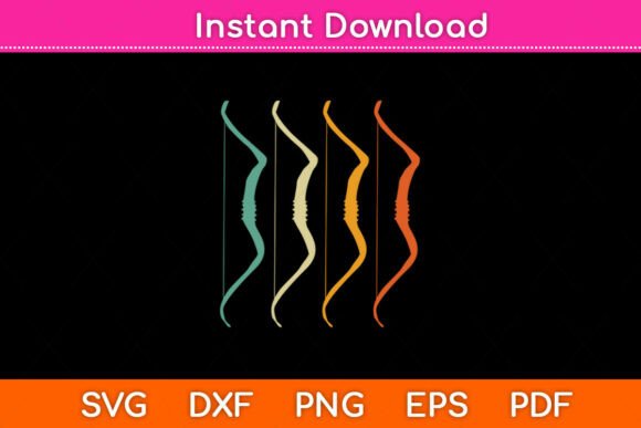 Recurve Bow Vintage Hunting Svg Png File