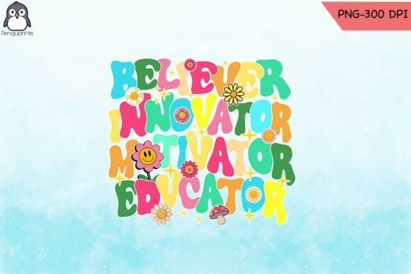 Retro Teacher Motivational PNG for Crafts and Graphics