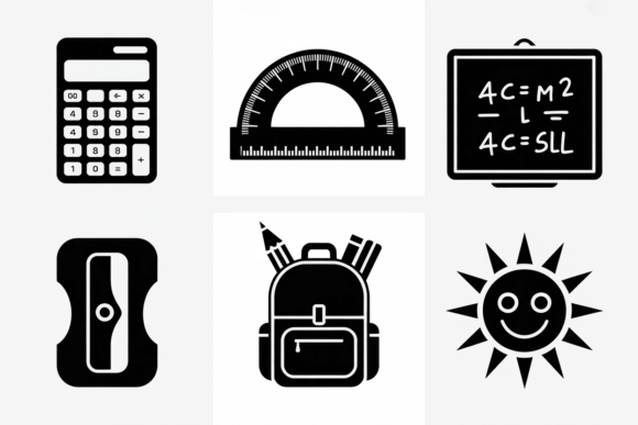 School Supplies Icons Vector Pack: Graphics for Crafts