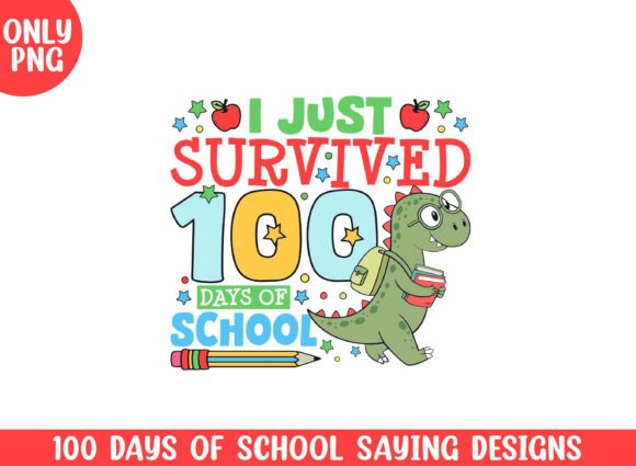 Survived 100 Days of School Cute Saurus