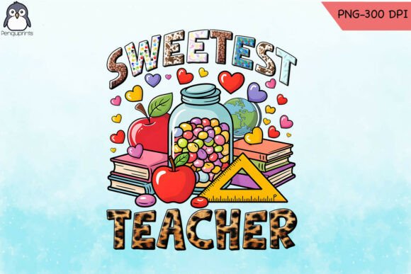 Sweetest Teacher Sublimation PNG: Graphics for Crafts