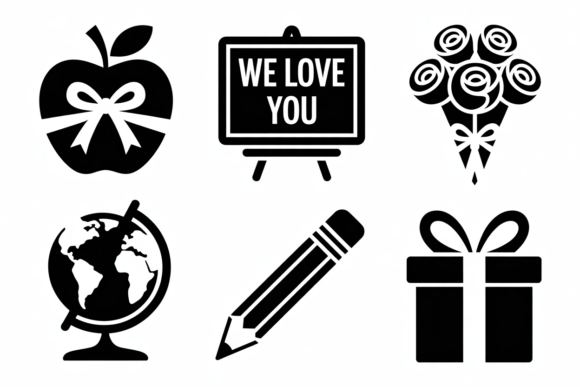Teacher Appreciation Icons Bundle: Graphics and Crafts