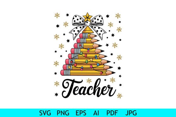 Teacher Pencil Christmas Tree Design