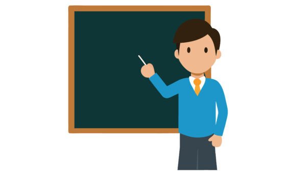 Teacher Presenting Information Graphics and Crafts
