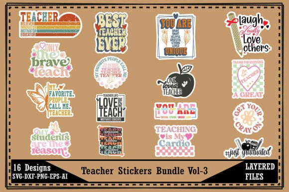 Teacher Stickers Bundle Vol-3: Graphics & Crafts