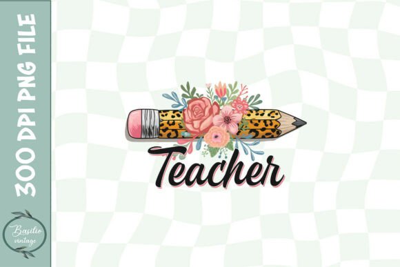 Teacher Wild Pilot Floral Leopard PNG